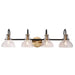 Saxifraga 4-Light Black and Brass Vanity Light
