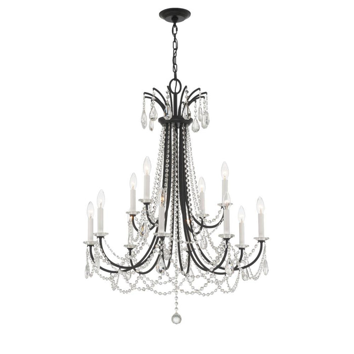Karrington 12 Light Matte Black Chandelier