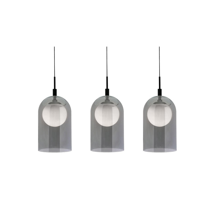 Kiran 3 Light Linear Pendant, 120V, 45W, 3000K, BK