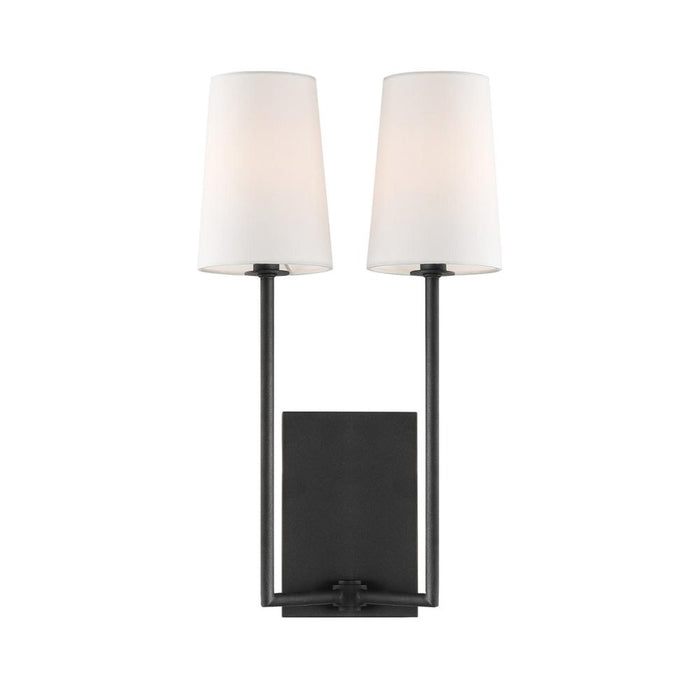 Lena 2 Light Black Forged Sconce