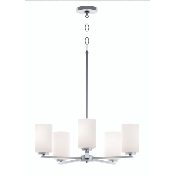 Leo 5 Light Med Base Chandelier, 120V, SN