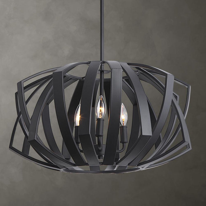 Uttermost Thales Black Geometric 3 Light Pendant