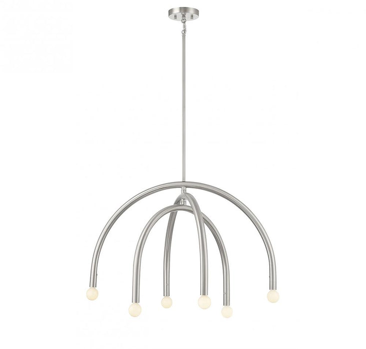 6-Light Chandelier in Brushed Nickel