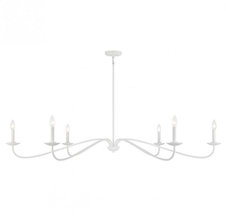 6-Light Chandelier in Bisque White