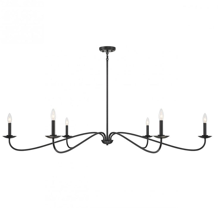 6-Light Chandelier in Matte Black