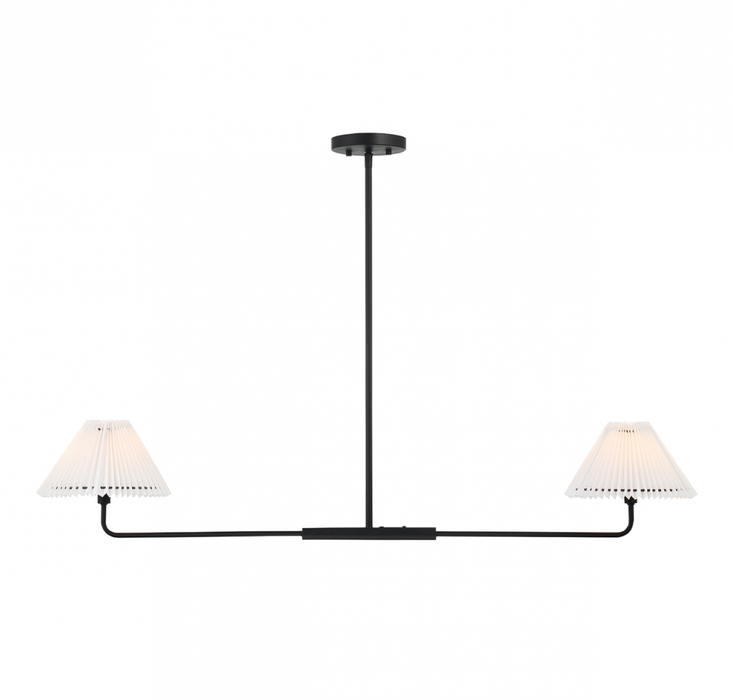 2-Light Linear Chandelier in Matte Black