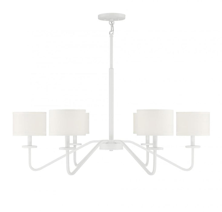 6-Light Chandelier in Bisque White