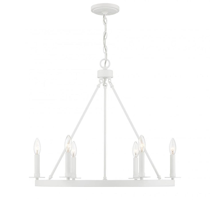 6-Light Chandelier in Bisque White