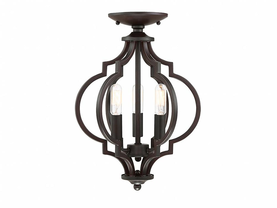 3-Light Convertible Semi-Flush or Pendant in Oil Rubbed Bronze
