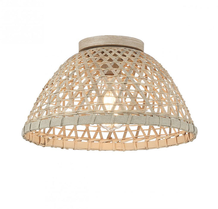 1-Light Ceiling Light in Natural Rattan