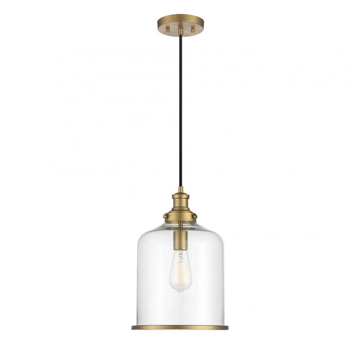 1-Light Pendant in Natural Brass