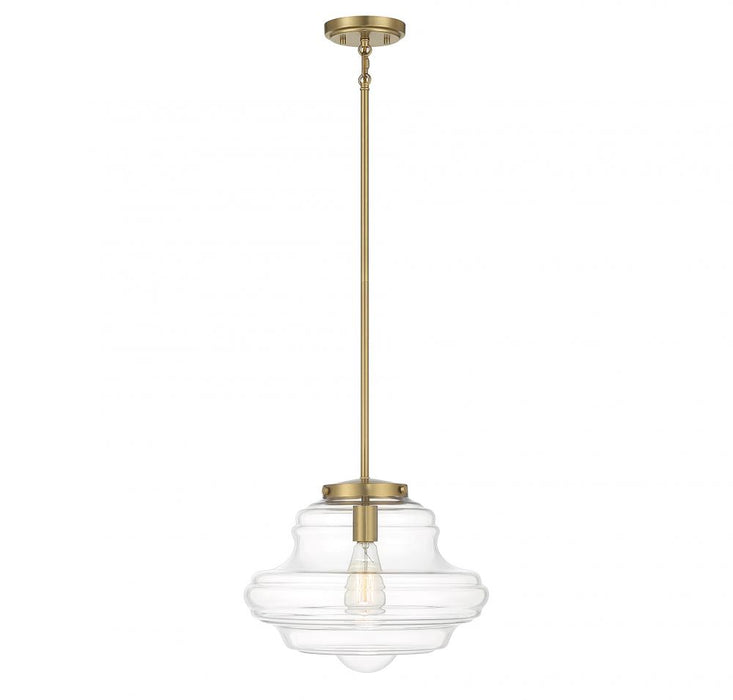1-Light Pendant in Natural Brass