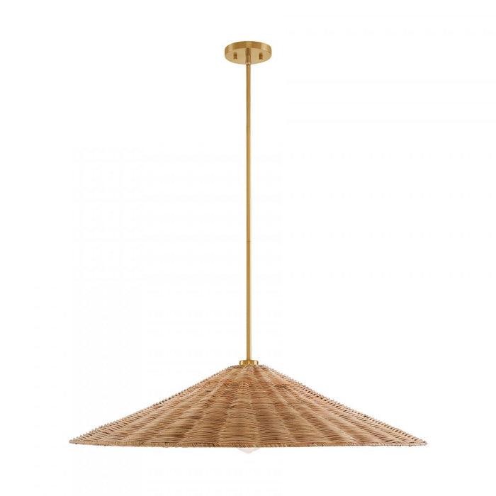 1-Light Pendant in Natural Brass