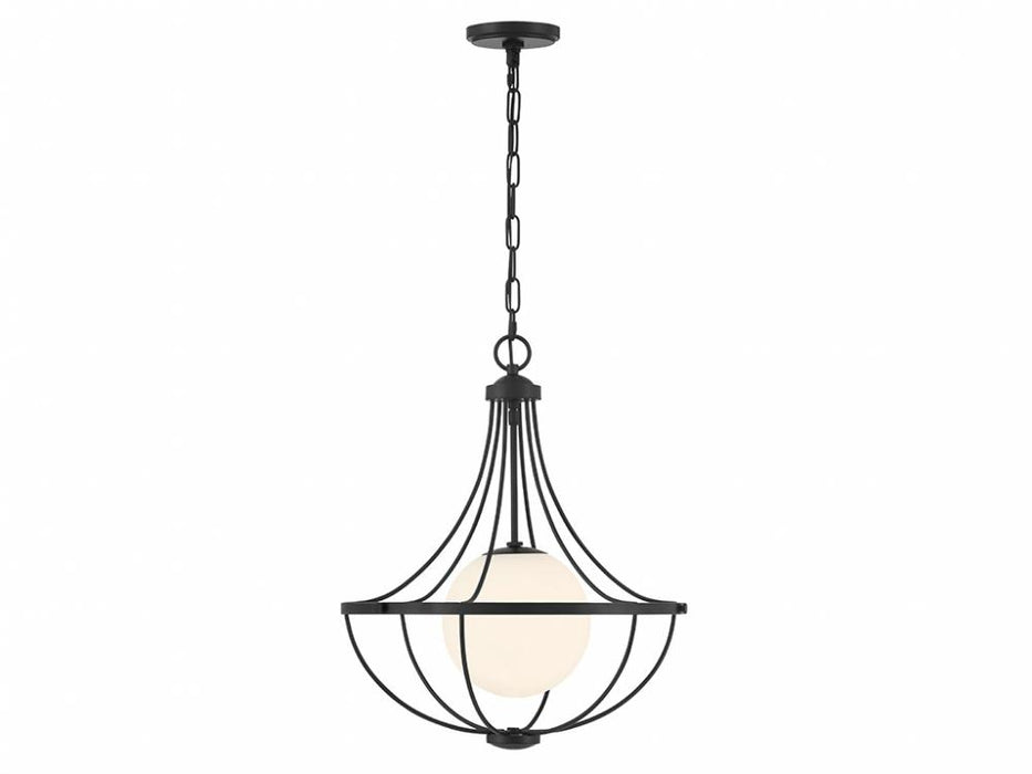 1-Light Pendant in Matte Black