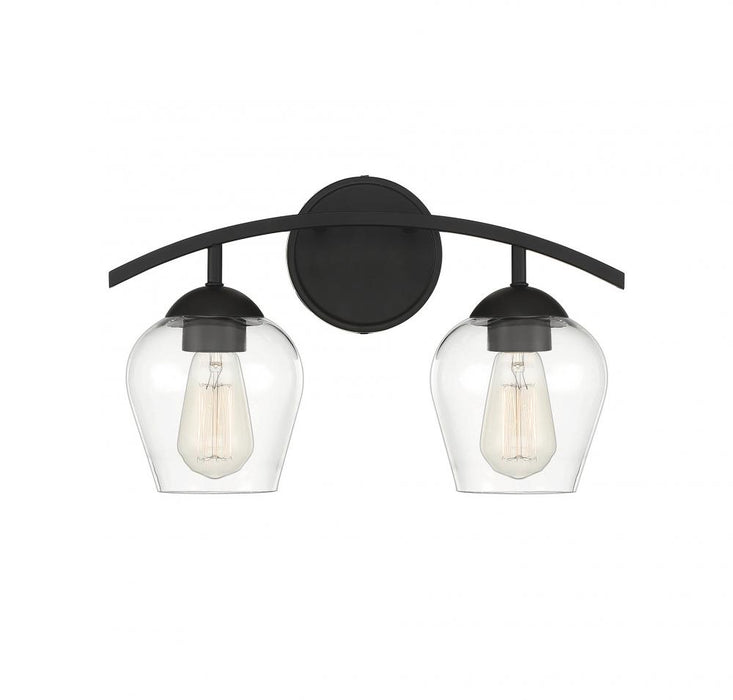 2-Light Bathroom Vanity Light in Matte Black
