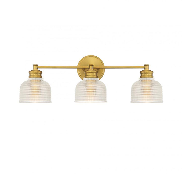 3-Light Bathroom Vanity Light in Natural Brass