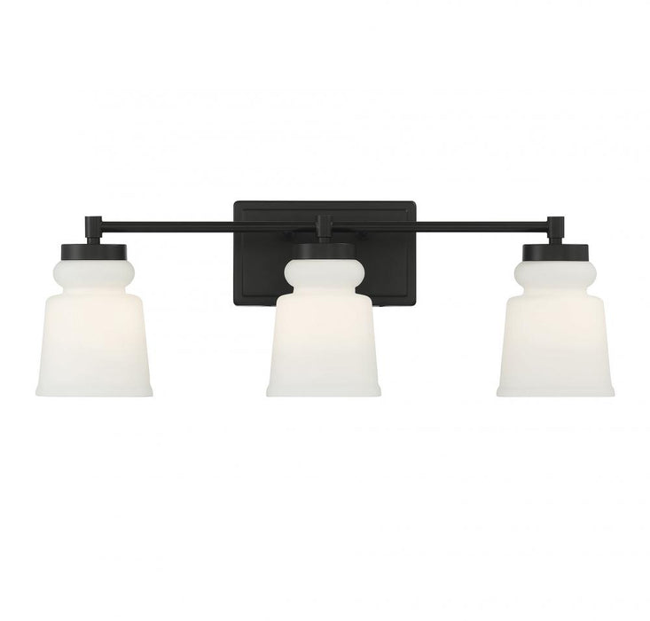 3-Light Bathroom Vanity Light in Matte Black