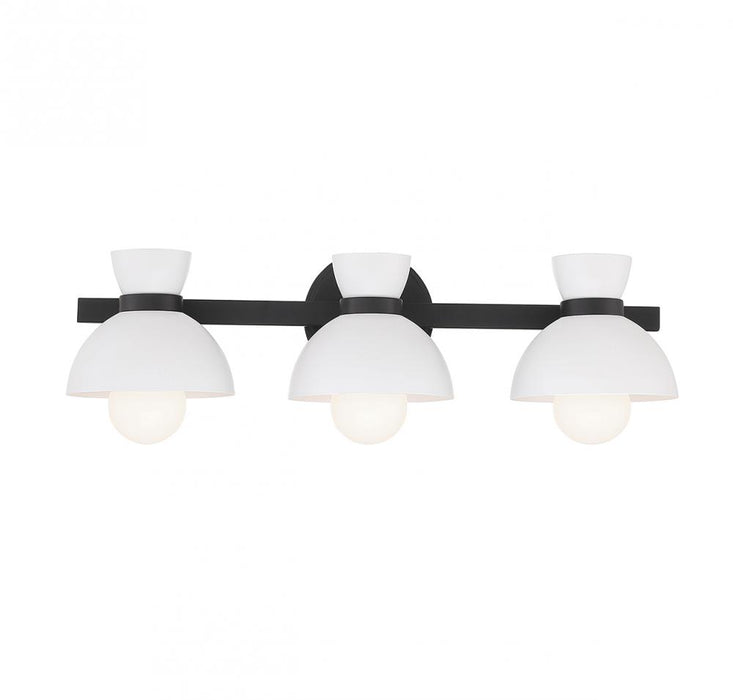 3-Light Bathroom Vanity Light in Matte Black