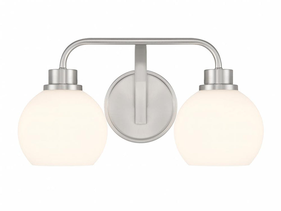 2-Light Bathroom Vanity Light in Brushed Nickel
