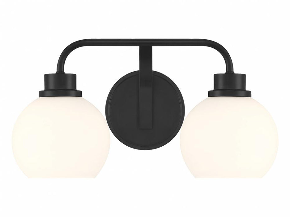 2-Light Bathroom Vanity Light in Matte Black