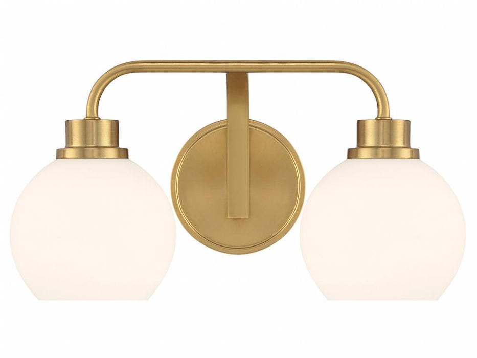 2-Light Bathroom Vanity Light in Natural Brass