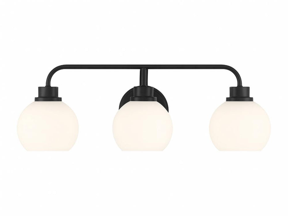 3-Light Bathroom Vanity Light in Matte Black
