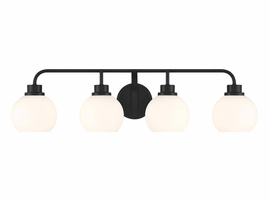 4-Light Bathroom Vanity Light in Matte Black