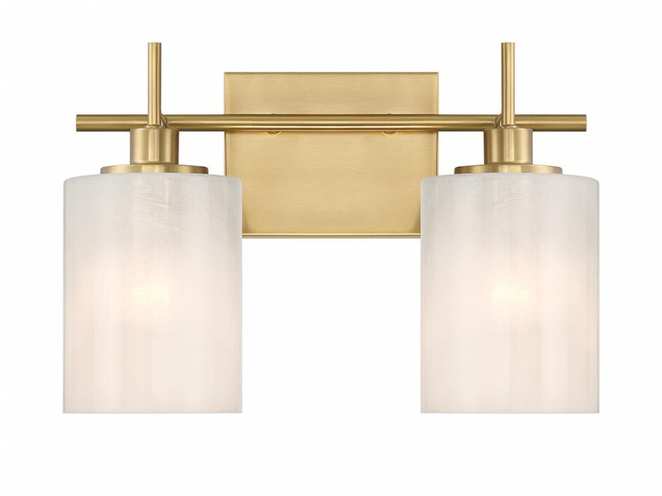 2-Light Bathroom Vanity Light in Natural Brass