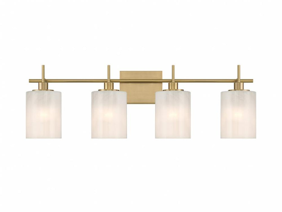 4-Light Bathroom Vanity Light in Natural Brass