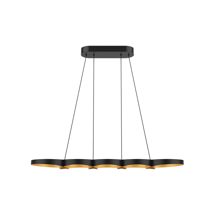 Maestro 38-in Black/Gold LED Linear Pendant