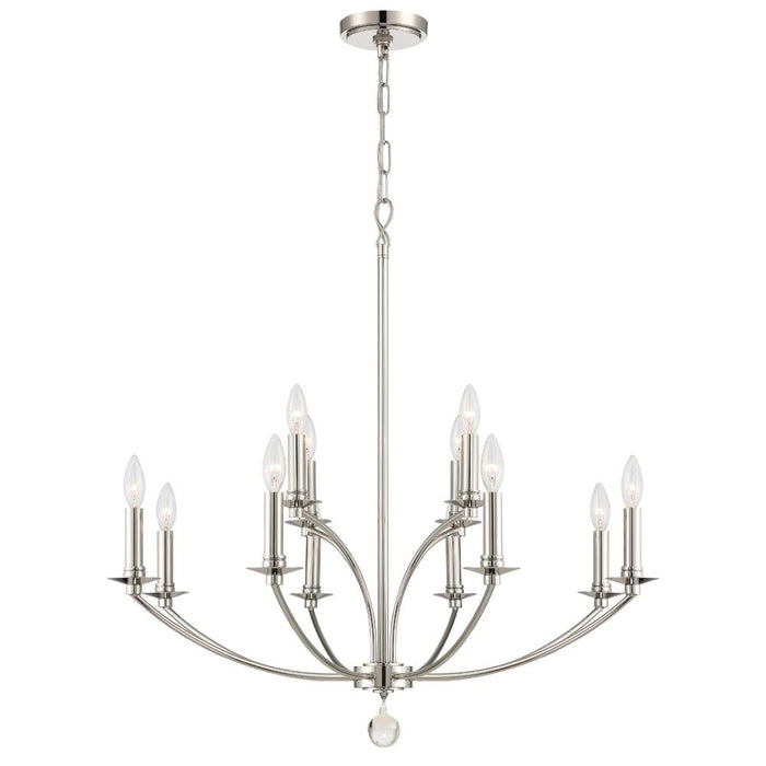 Mila 12 Light Polished Nickel Chandelier