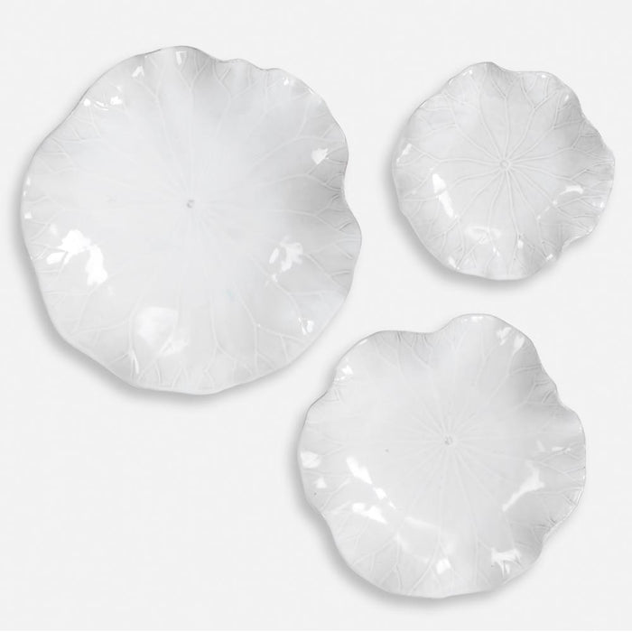 Uttermost Abella Ceramic Wall Decor Set/3 White