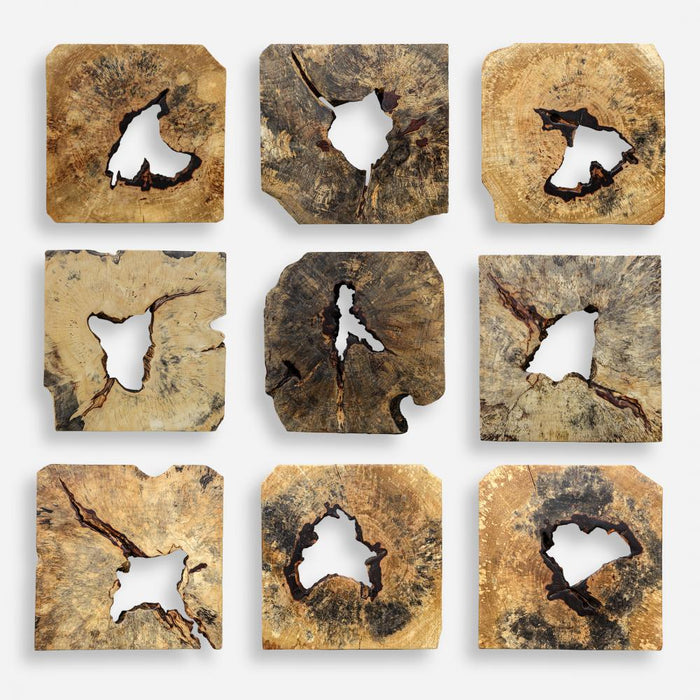 Uttermost Bahati Wood Wall Décor In Natural Set/9