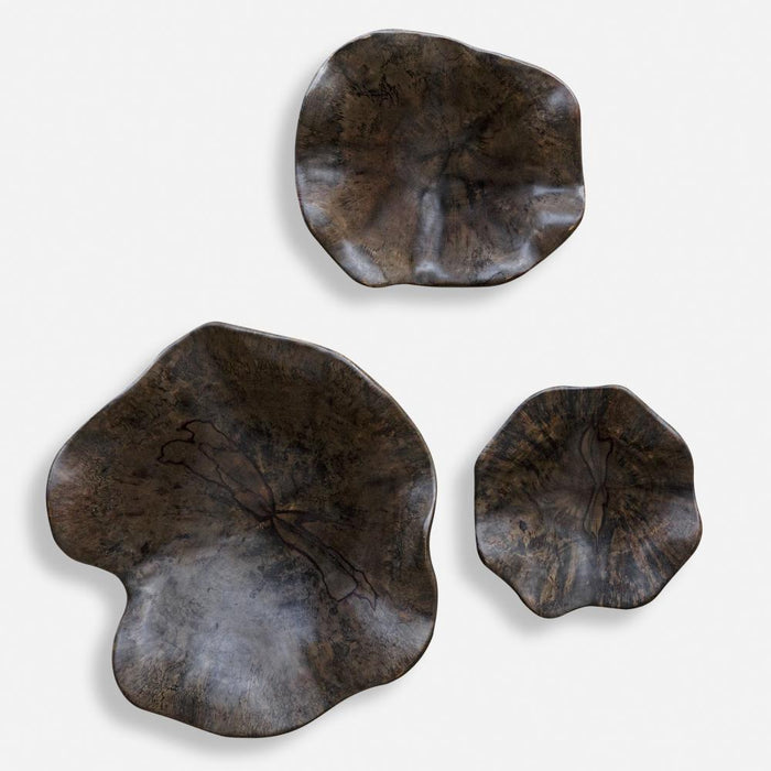 Uttermost Two Wood Wall Décor In Mocha Set/3