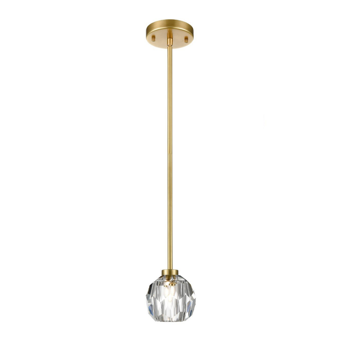 Parisian Crystal Mini-Pendant in Aged Brass