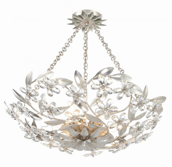 Marselle 6 Light Antique Silver Semi Flush Mount