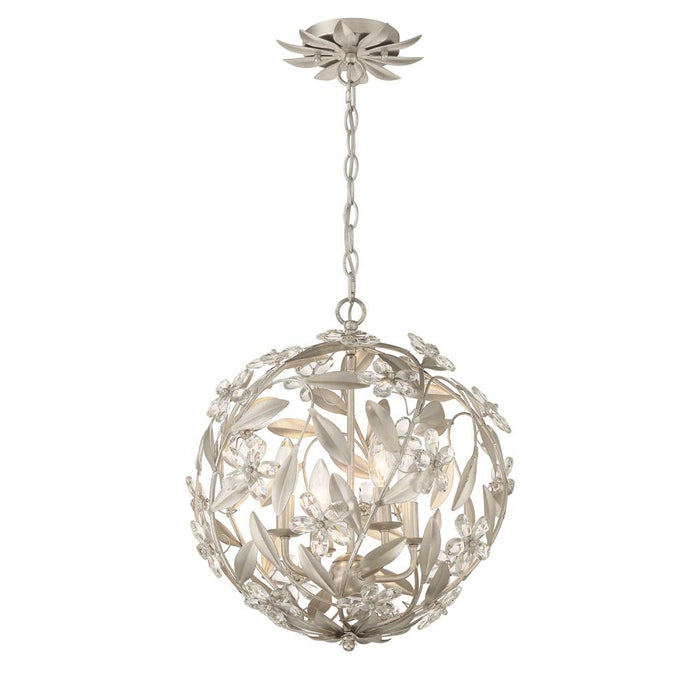 Marselle 4 Light Antique Silver Mini Pendant