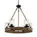 Matthew Rustic Wood Rope Wagon Wheel Chandelier 