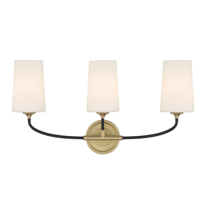 Niles 3 Light Black Forged + Modern Gold Bathroom Vanity
