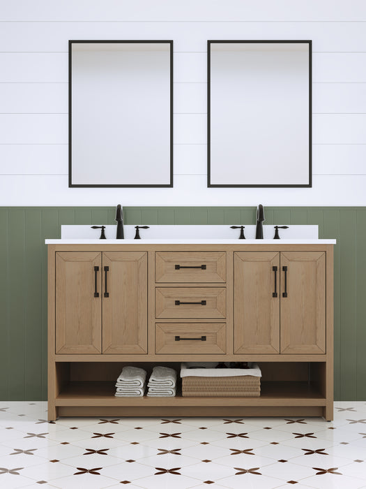 Venice 55" Modern Double Bathroom Vanity