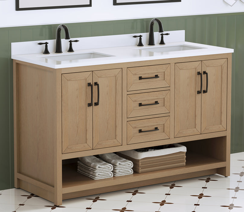 Venice 55" Modern Double Bathroom Vanity
