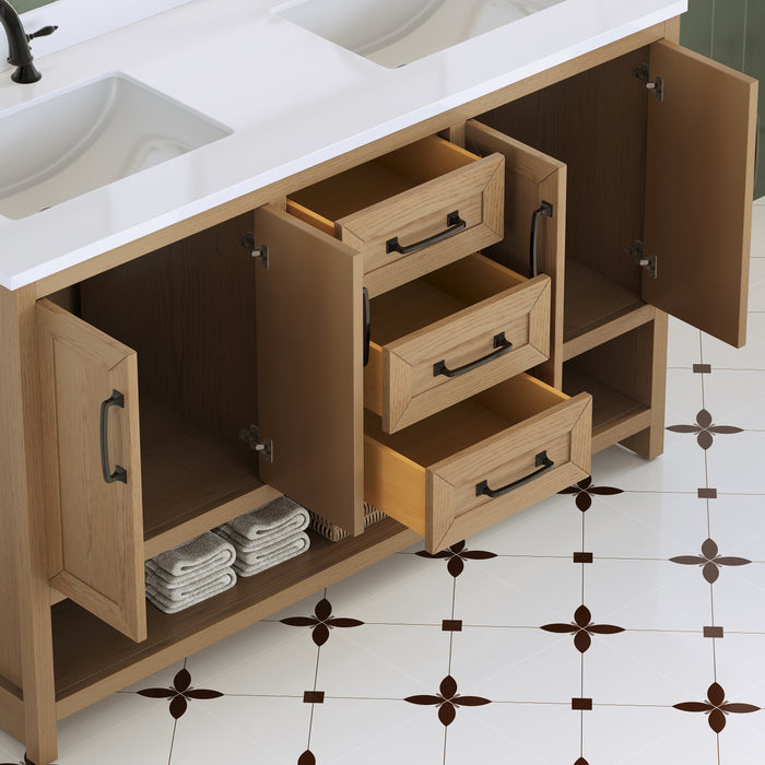 Venice 55" Modern Double Bathroom Vanity