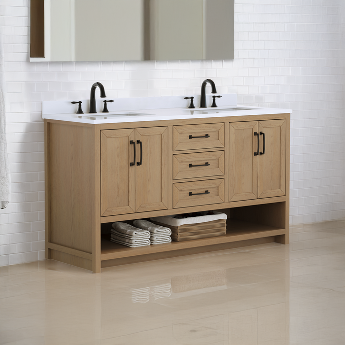 Venice 60" Modern Double Bathroom Vanity