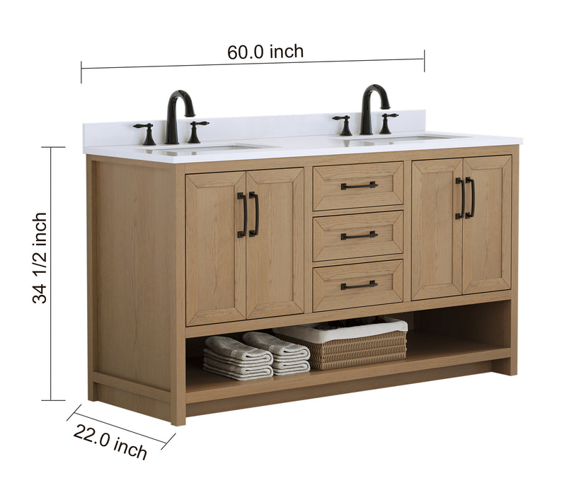 Venice 60" Modern Double Bathroom Vanity