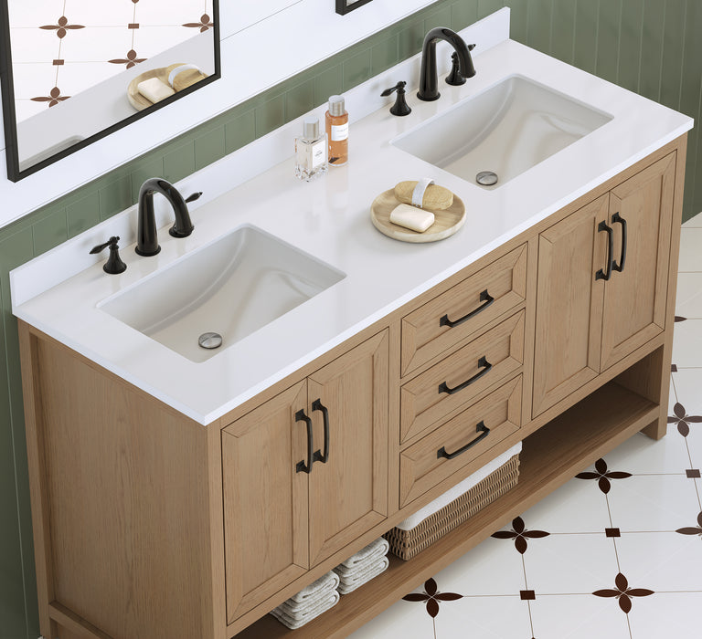 Venice 60" Modern Double Bathroom Vanity