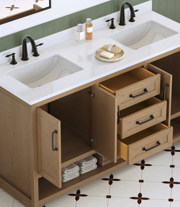 Venice 60" Modern Double Bathroom Vanity