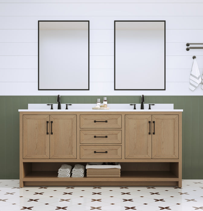 Venice 72" Modern Double Bathroom Vanity