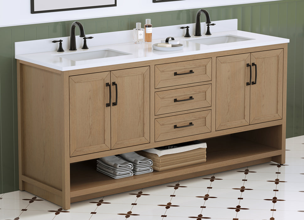 Venice 72" Modern Double Bathroom Vanity