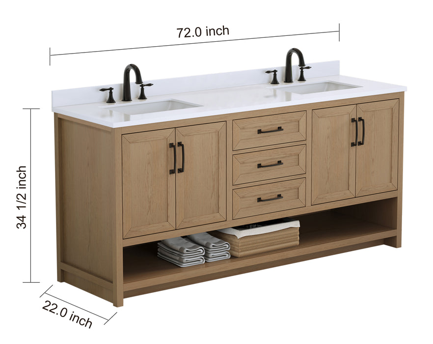 Venice 72" Modern Double Bathroom Vanity