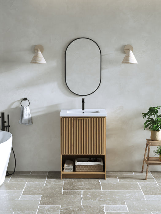 San Diego 24" Oak Gray Bathroom Vanity, Single Sink